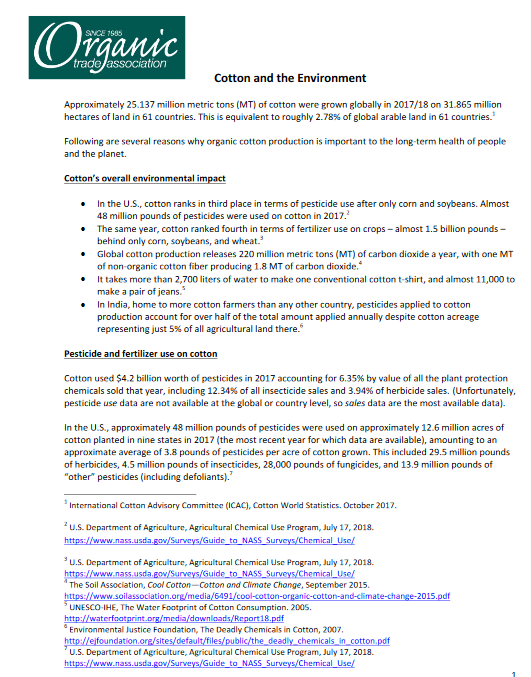 OTA Report Cotton and Environment